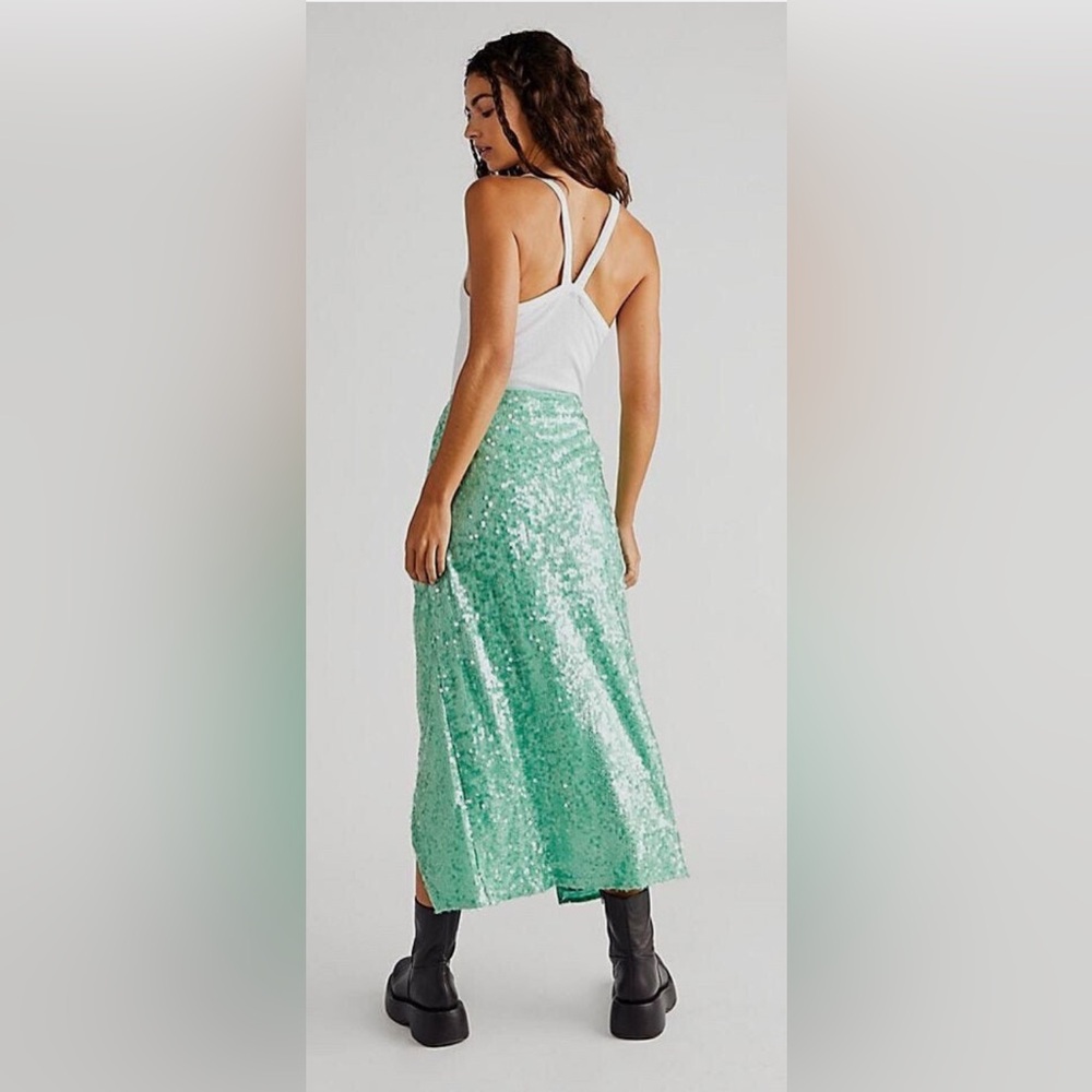 NWOT Free People Sequin Poet “Sarong” Skirt $228  Size 2